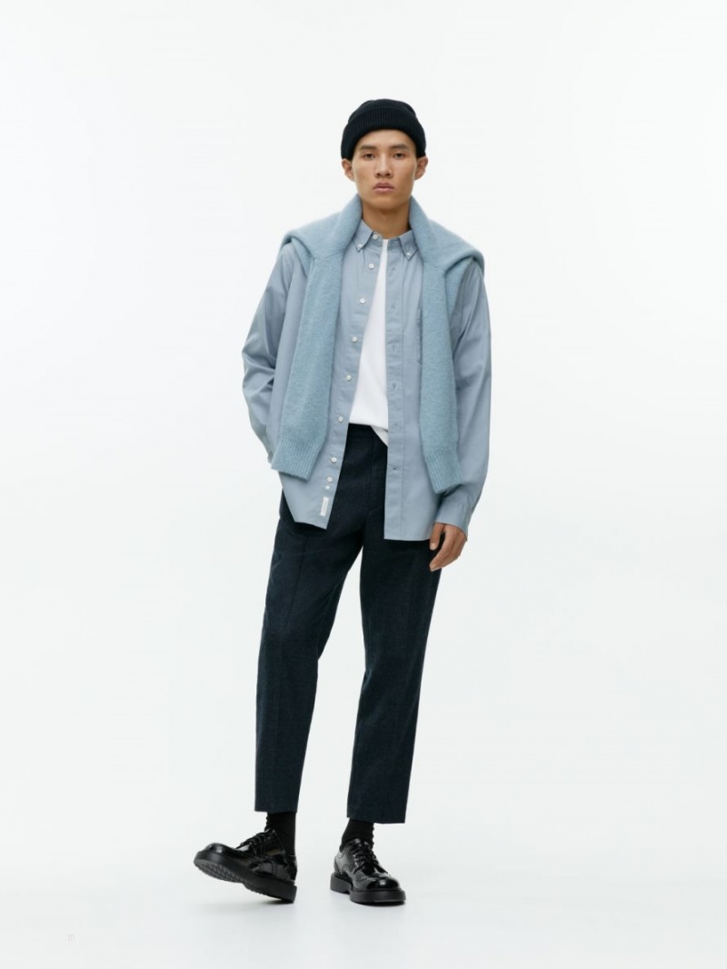 Camasa Arket Bumbac Twill Barbati Albastri | Romania-GNWY04162