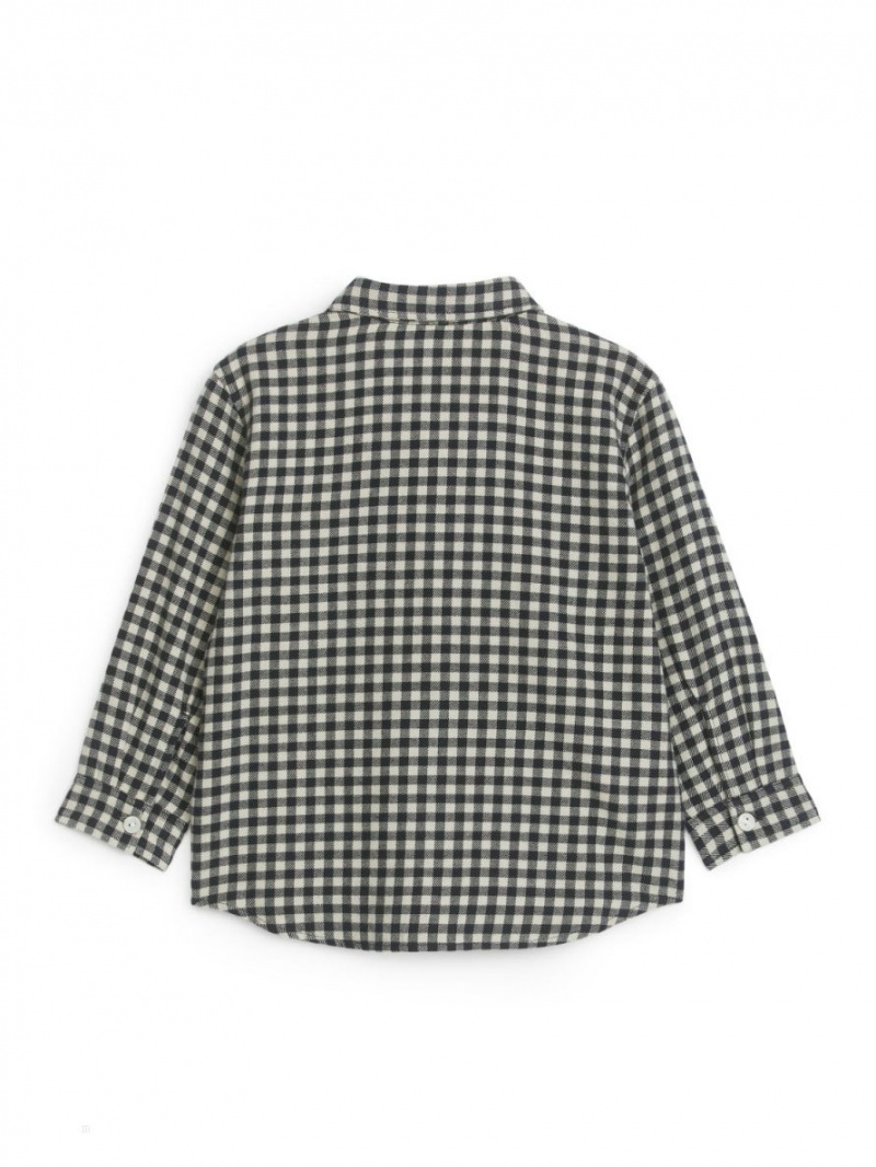 Camasa Arket Checked Flannel Baieti Negrii Albi | Romania-LBXQ42597