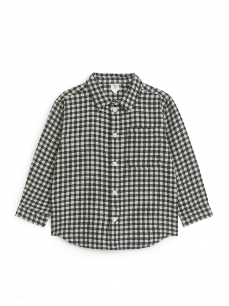 Camasa Arket Checked Flannel Baieti Negrii Albi | Romania-LBXQ42597