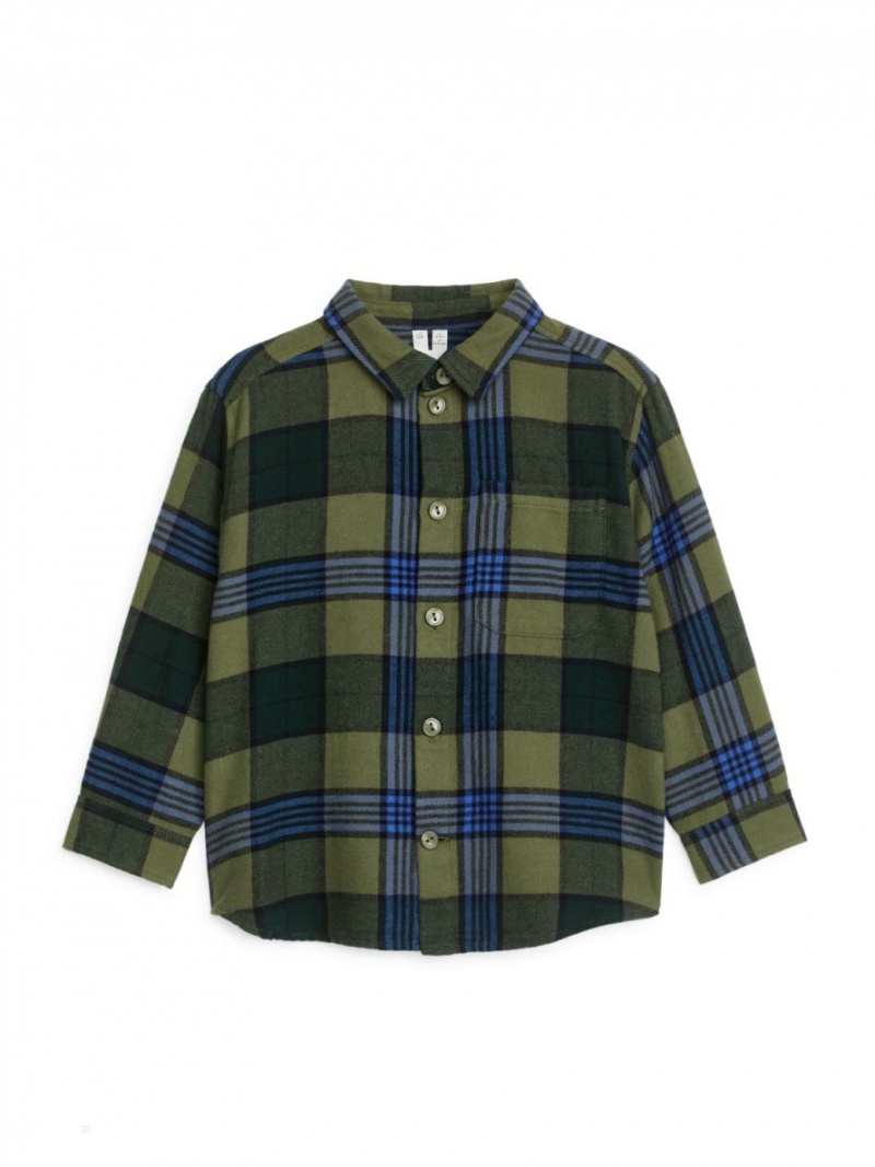Camasa Arket Checked Flannel Baieti Verzi Albastri | Romania-CBTG87019