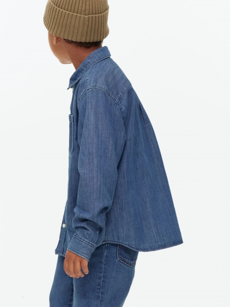 Camasa Arket Denim Baieti Albastri | Romania-ZHTA41398