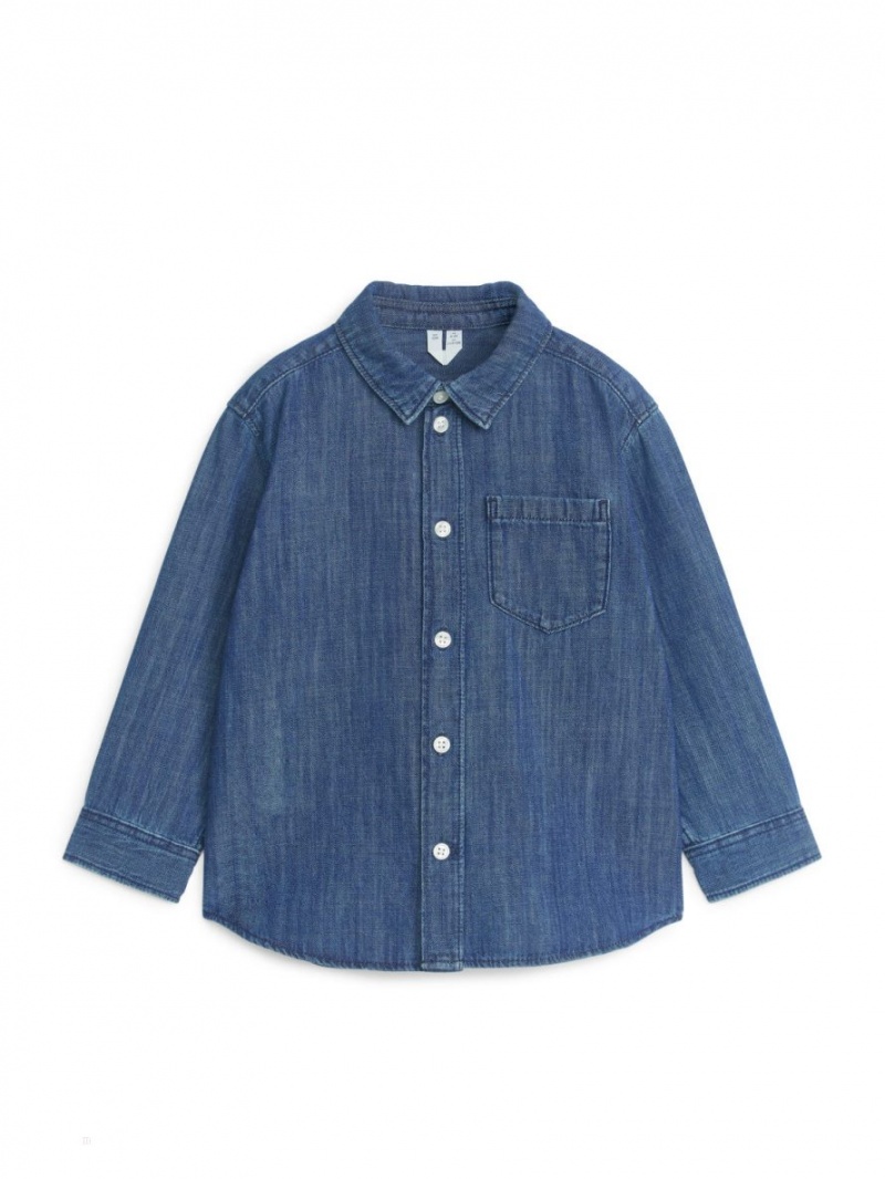 Camasa Arket Denim Baieti Albastri | Romania-ZHTA41398