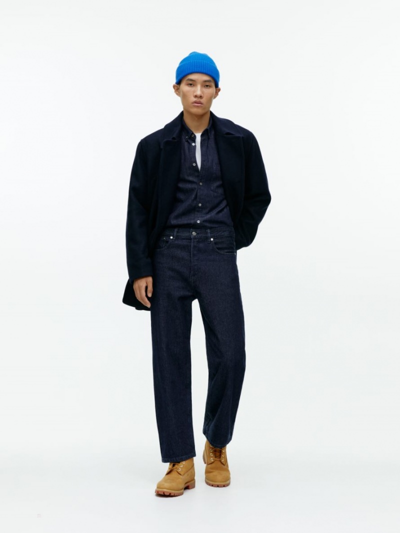 Camasa Arket Denim Barbati Albastri Inchis | Romania-CNPH84370