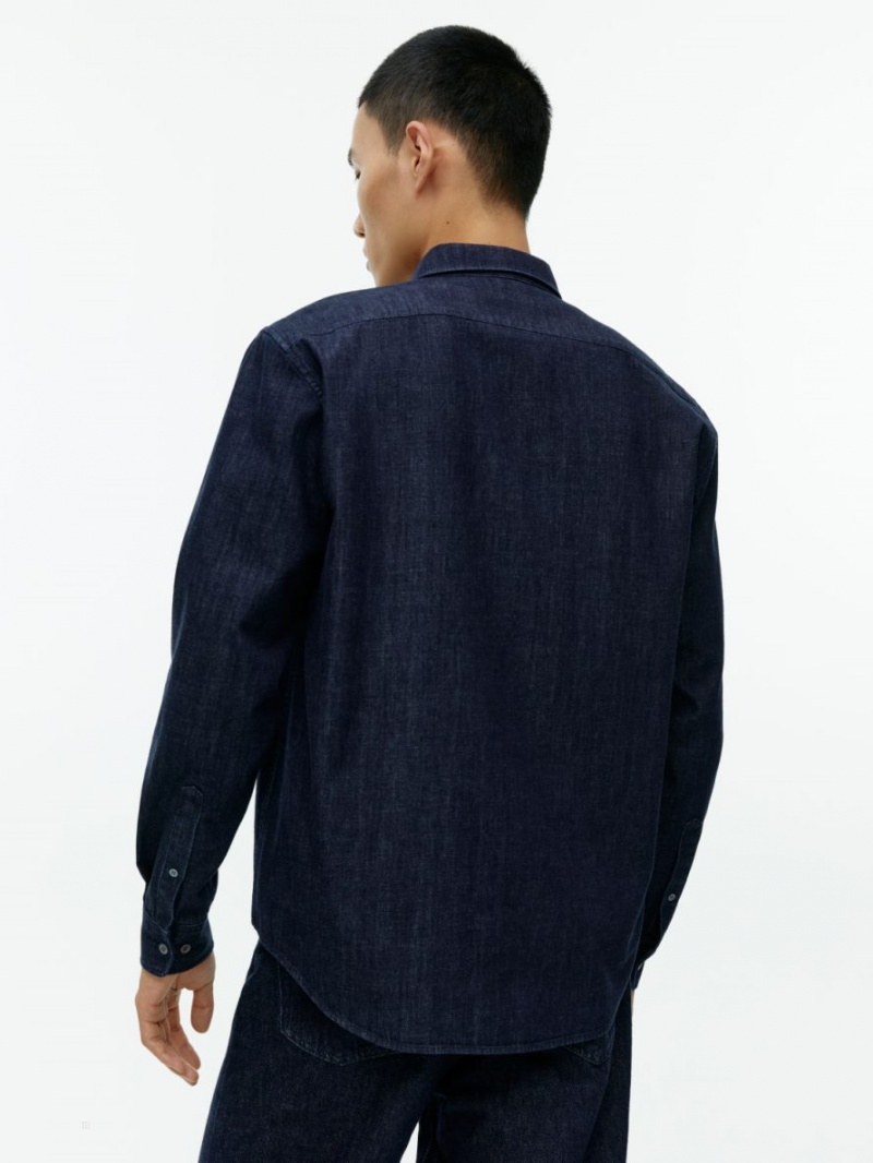 Camasa Arket Denim Barbati Albastri Inchis | Romania-CNPH84370