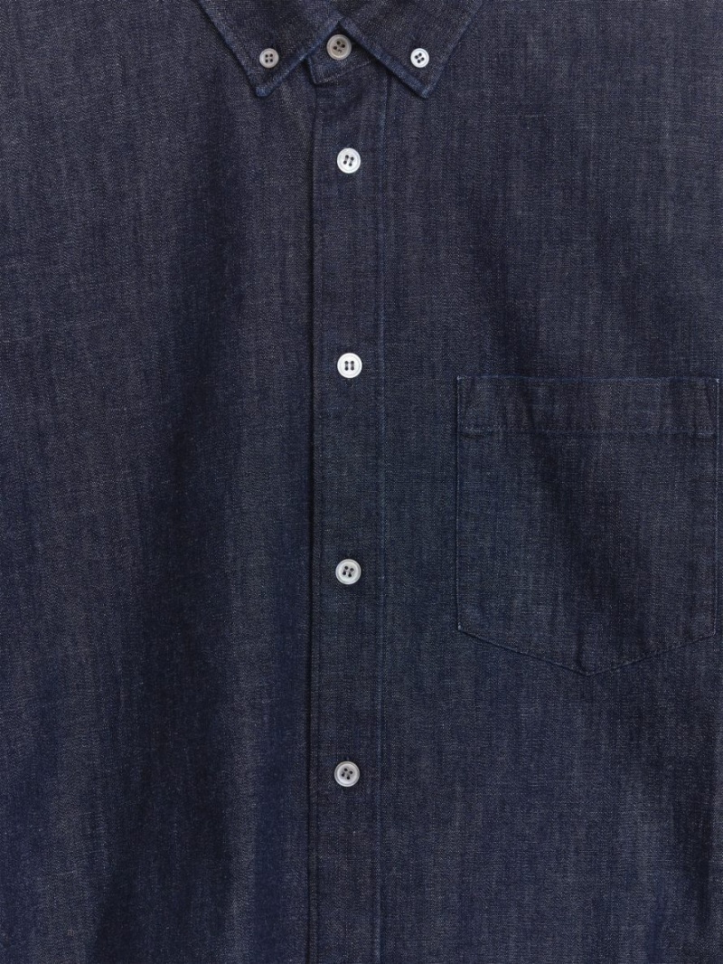 Camasa Arket Denim Barbati Albastri Inchis | Romania-CNPH84370
