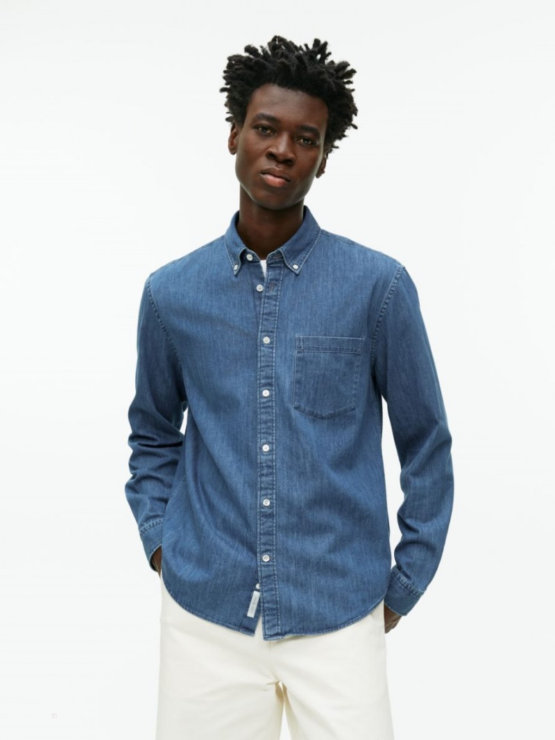 Camasa Arket Denim Barbati Albastri | Romania-EIZR92504