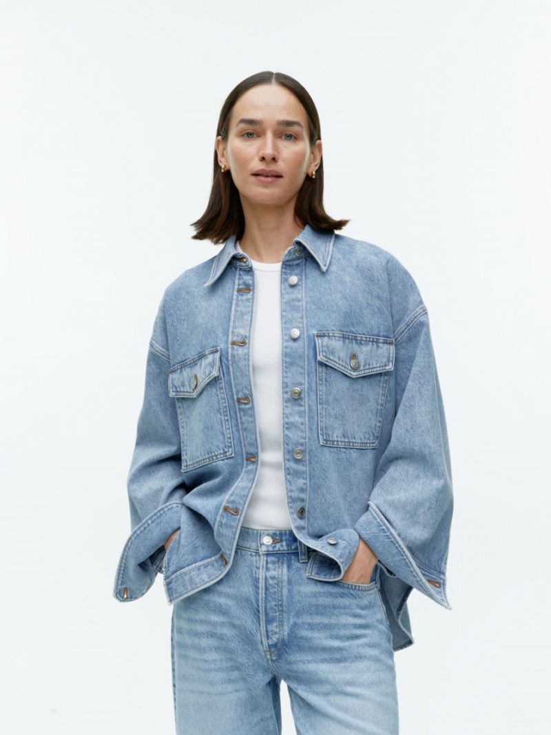 Camasa Arket Denim Dama Albastri Deschis | Romania-GQHE62758