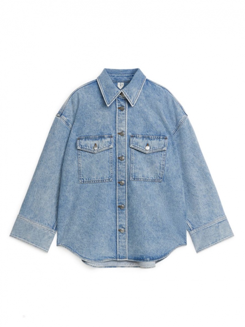Camasa Arket Denim Dama Albastri Deschis | Romania-GQHE62758