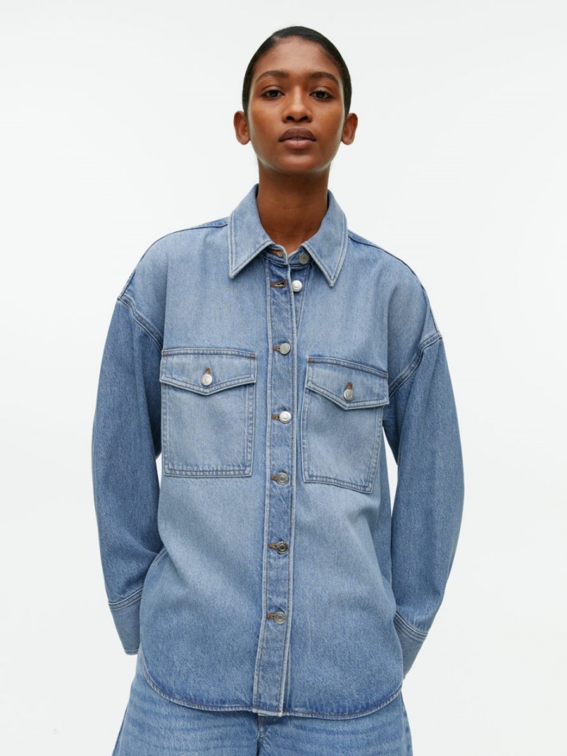 Camasa Arket Denim Dama Albastri | Romania-OGVH53207