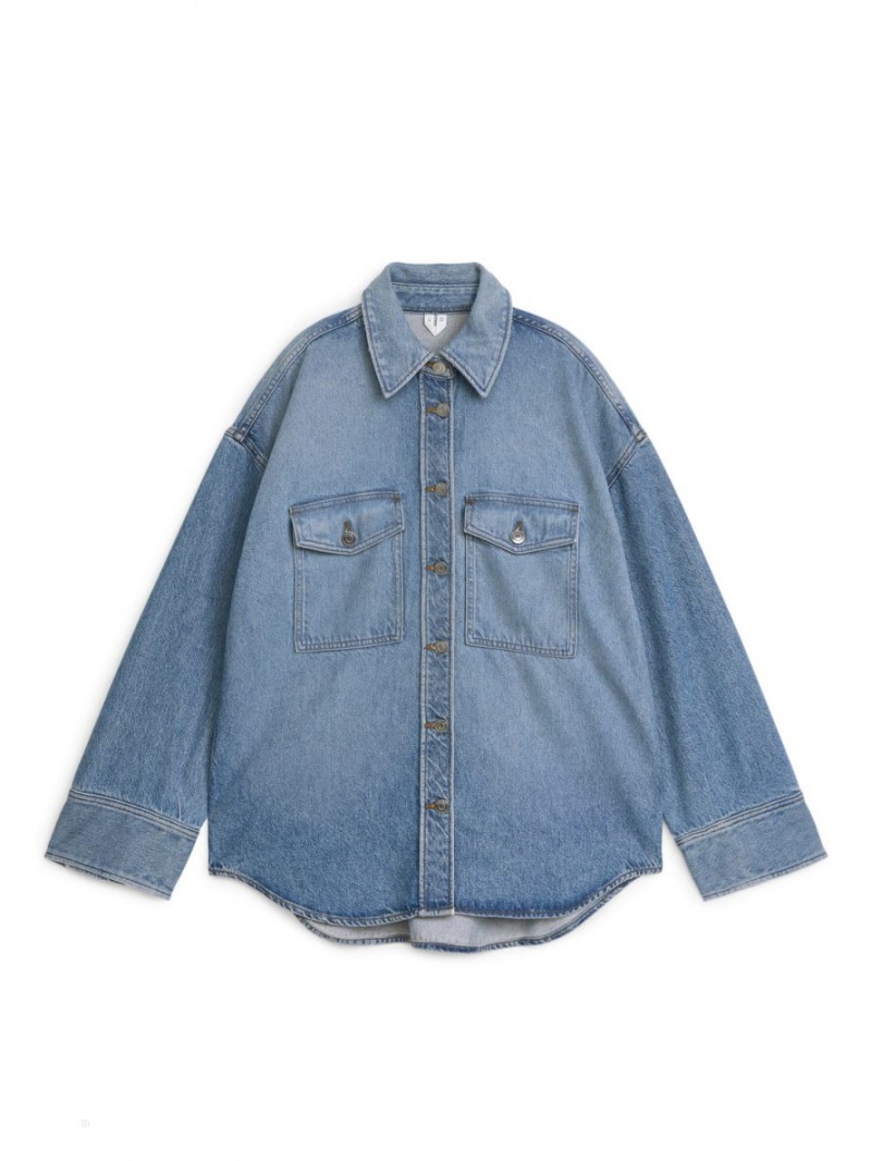 Camasa Arket Denim Dama Albastri | Romania-OGVH53207
