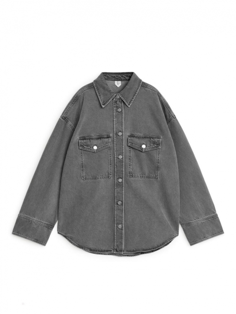 Camasa Arket Denim Dama Gri | Romania-GZHV37029
