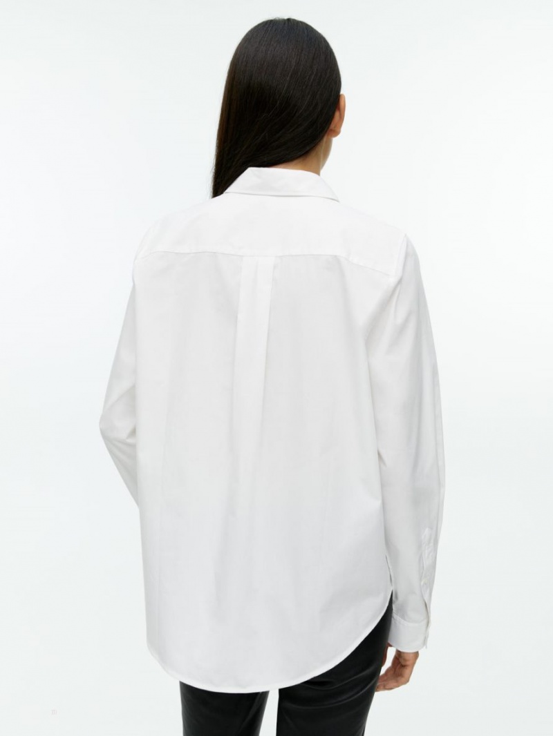 Camasa Arket Drept Cut Poplin Dama Albi | Romania-XEVC67820