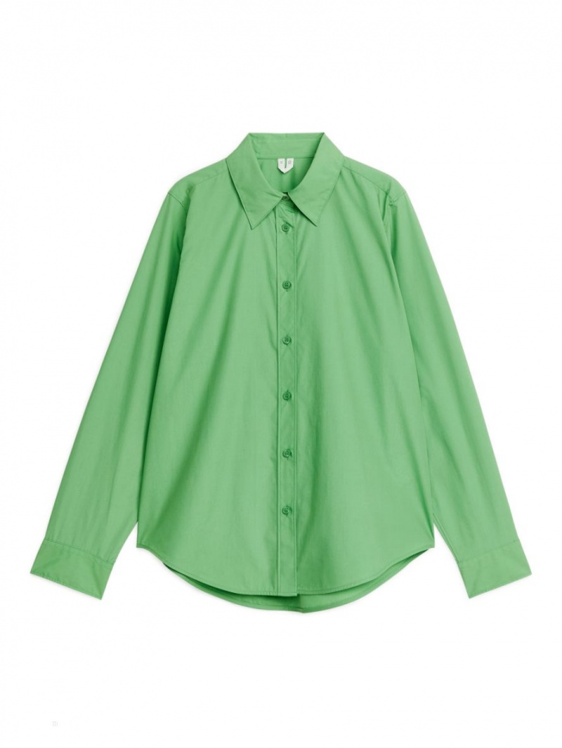 Camasa Arket Drept Cut Poplin Dama Verzi | Romania-MEPK60843