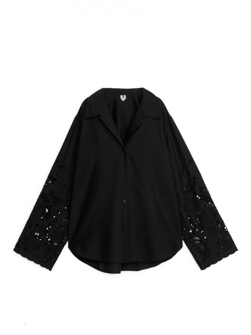 Camasa Arket Embroidered Dama Negrii | Romania-LDRJ20716