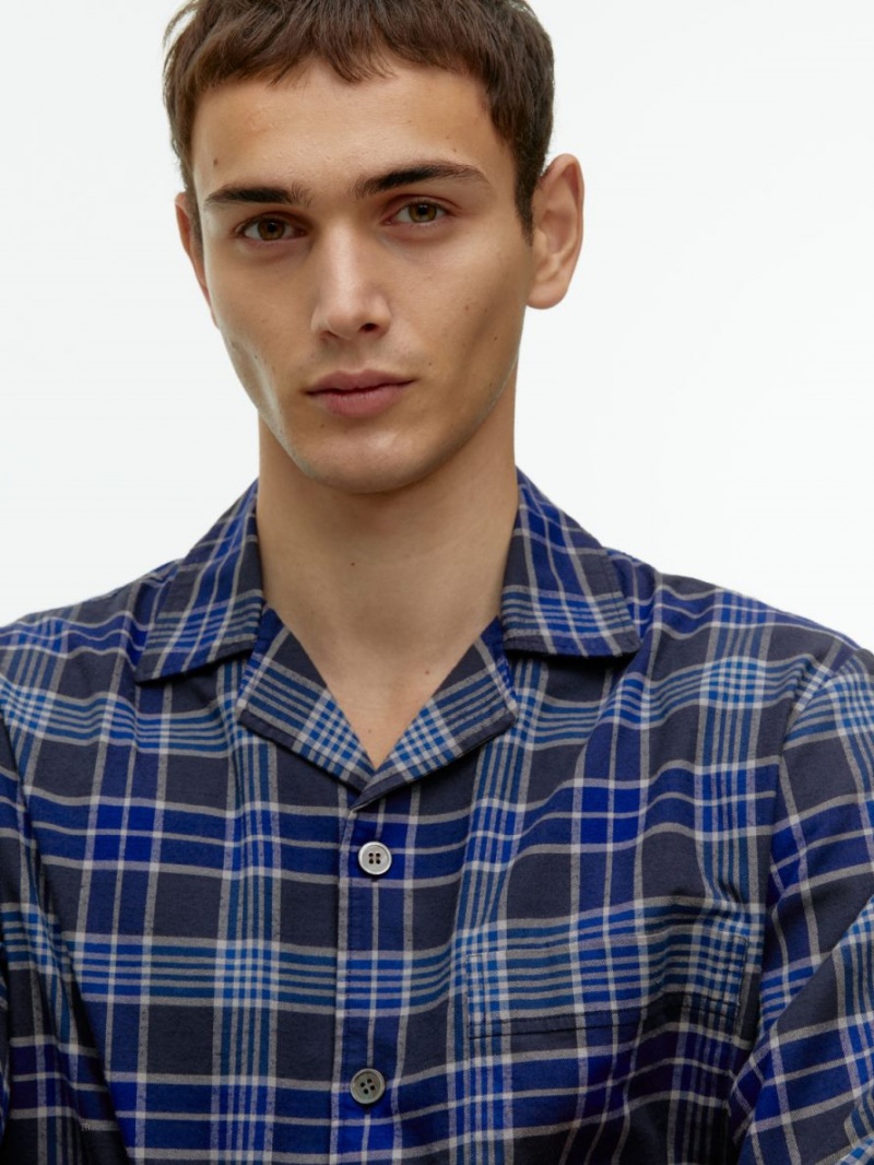 Camasa Arket Flannel Pyjama Barbati Albastri | Romania-ZSPC34108