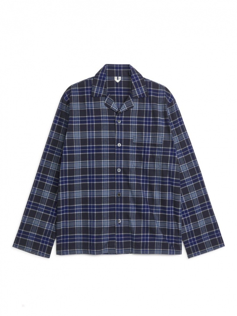 Camasa Arket Flannel Pyjama Barbati Albastri | Romania-ZSPC34108