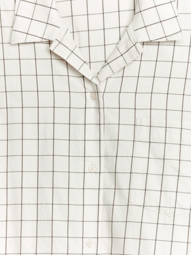 Camasa Arket Flannel Pyjama Dama Albi | Romania-CTFM39108