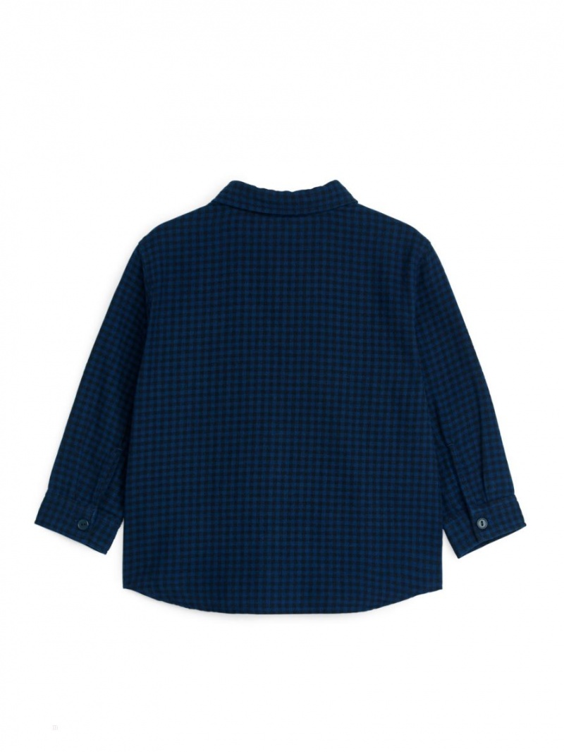 Camasa Arket Gingham Flannel Baieti Albastri Negrii | Romania-RZMT54106