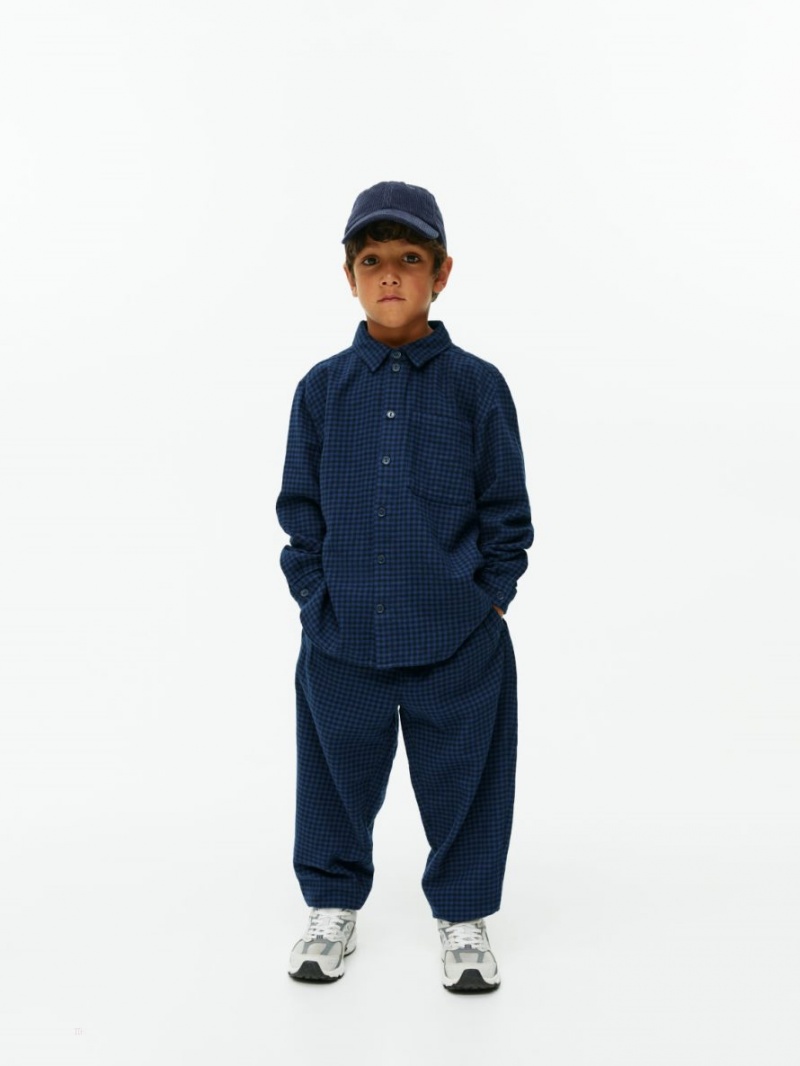 Camasa Arket Gingham Flannel Baieti Albastri Negrii | Romania-RZMT54106