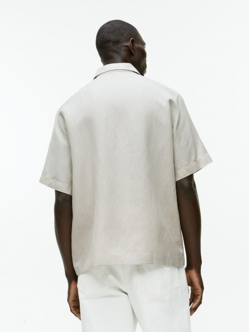 Camasa Arket Half-Zip Scurte-Sleeved Barbati Maro | Romania-CJMO14072