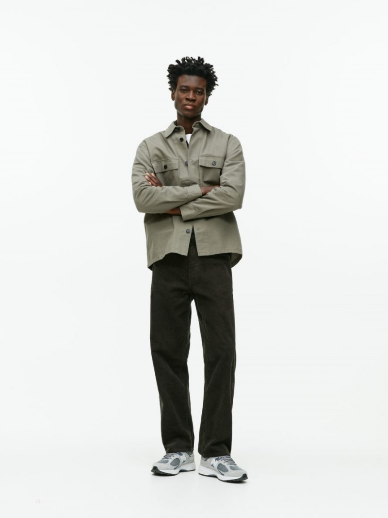 Camasa Arket Herringbone Workwear Barbati Verzi | Romania-RYEC51206