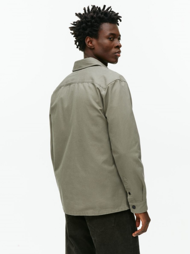 Camasa Arket Herringbone Workwear Barbati Verzi | Romania-RYEC51206