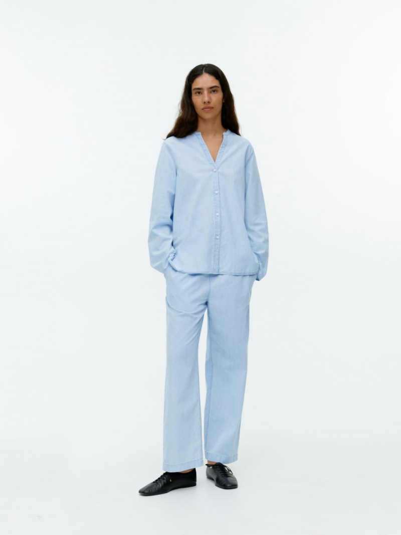 Camasa Arket Light Denim Dama Albastri Deschis | Romania-TCHD19862