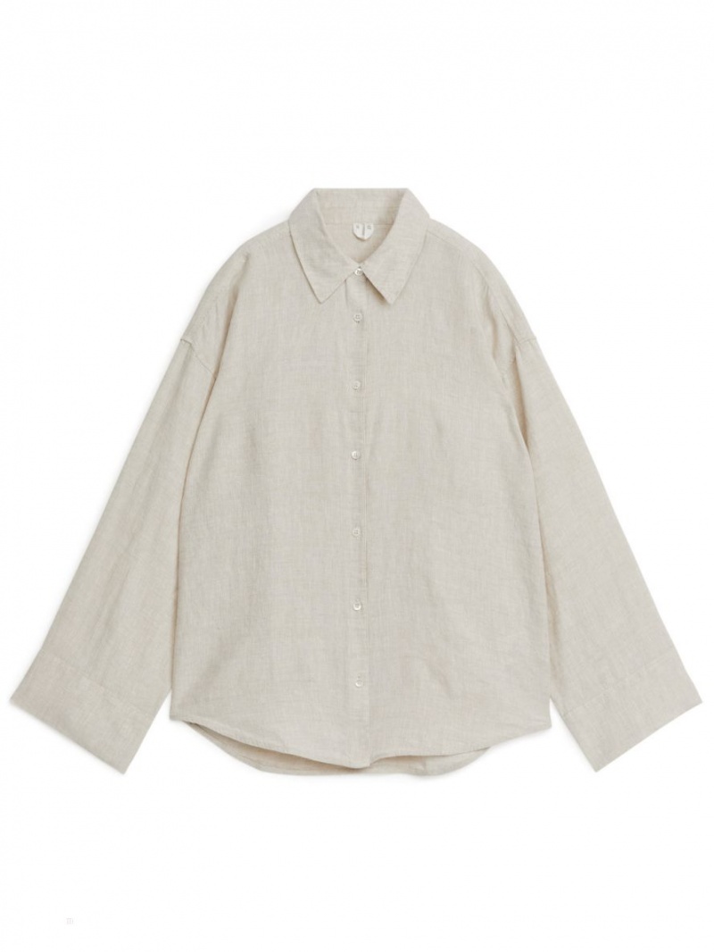 Camasa Arket Linen Dama Bej | Romania-PCDQ58970
