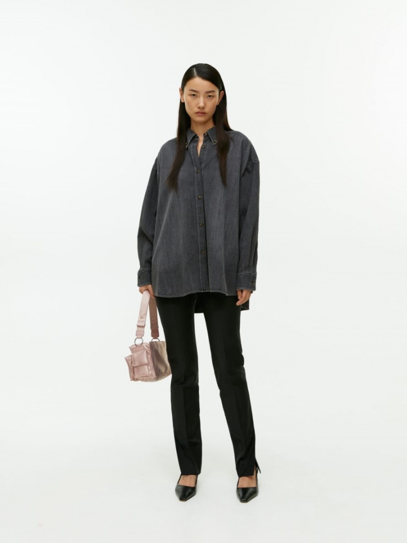 Camasa Arket Oversized Denim Dama Negrii | Romania-ICLY16742