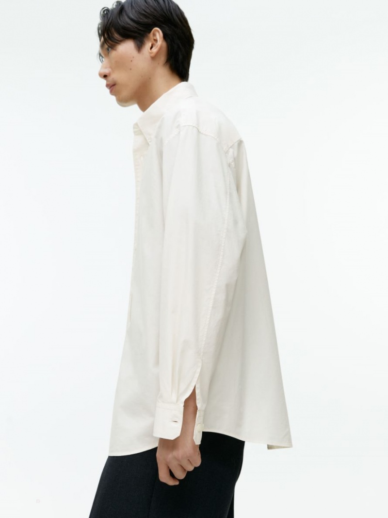 Camasa Arket Oversized Poplin Barbati Albi | Romania-IQGO97508