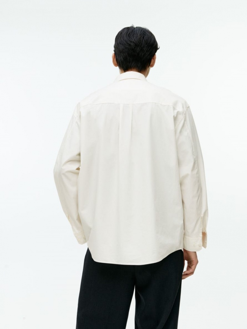 Camasa Arket Oversized Poplin Barbati Albi | Romania-IQGO97508