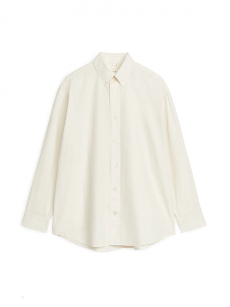 Camasa Arket Oversized Poplin Barbati Albi | Romania-IQGO97508