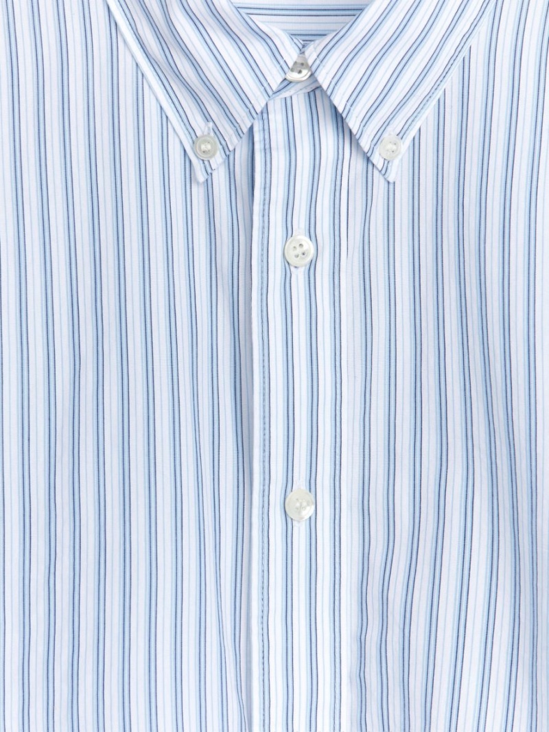Camasa Arket Oversized Poplin Barbati Albi Albastri | Romania-WUJQ31784