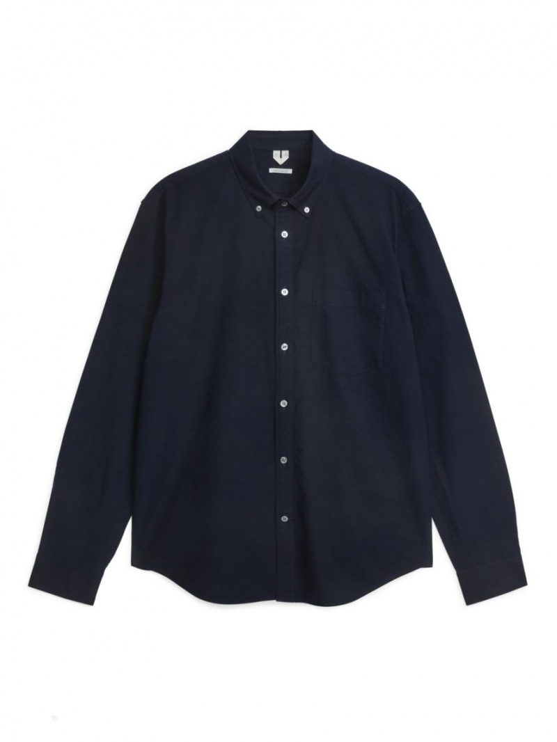Camasa Arket Oxford Barbati Albastri Inchis | Romania-AYBZ39064
