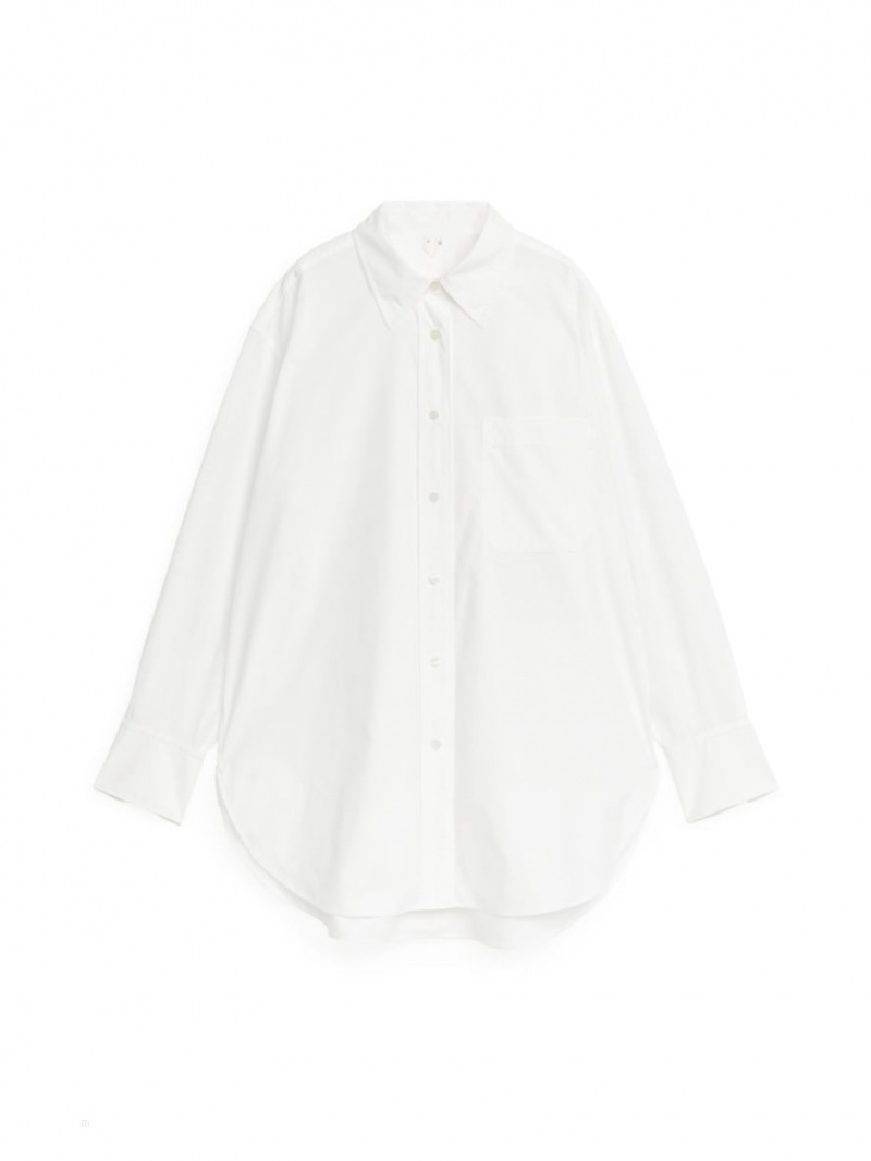 Camasa Arket Poplin Dama Albi | Romania-YZIP09235