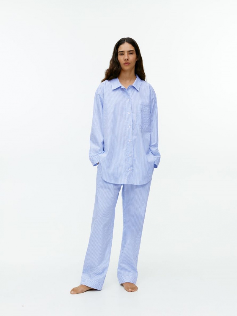 Camasa Arket Poplin Pyjama Dama Albastri Albi | Romania-XSHV98631