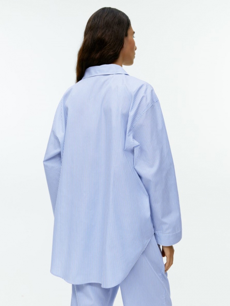 Camasa Arket Poplin Pyjama Dama Albastri Albi | Romania-XSHV98631