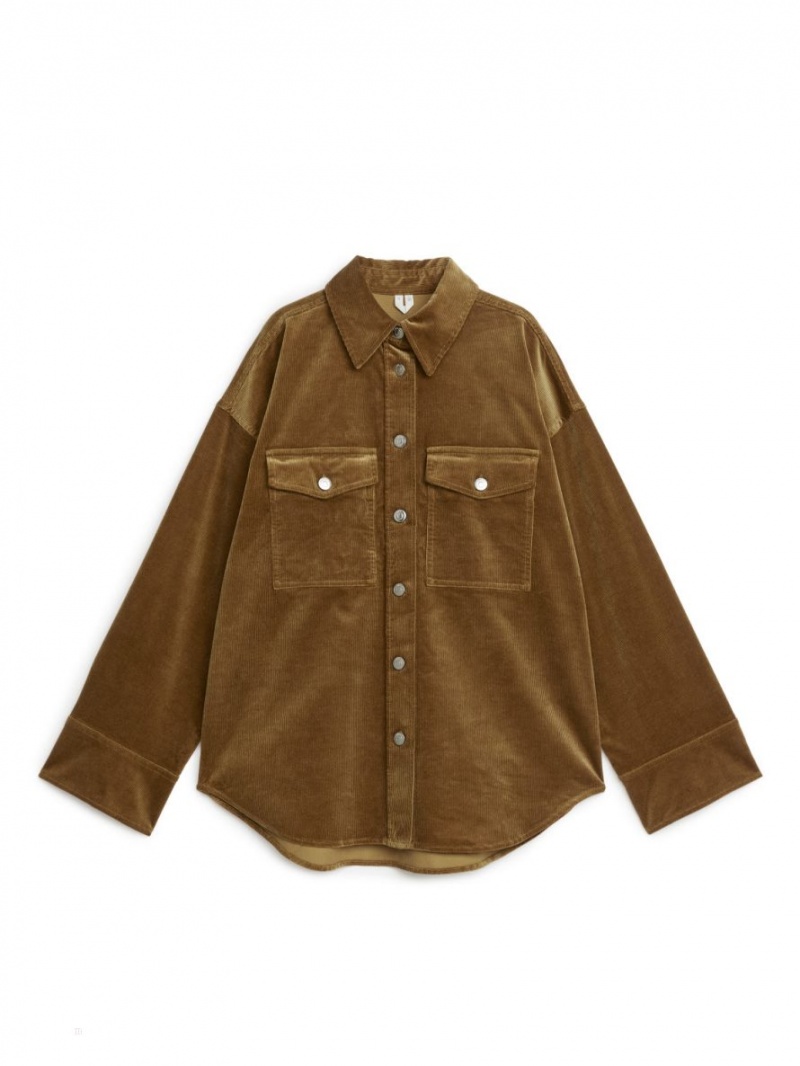 Camasa Arket Relaxed Corduroy Dama Maro | Romania-ZQLU50821