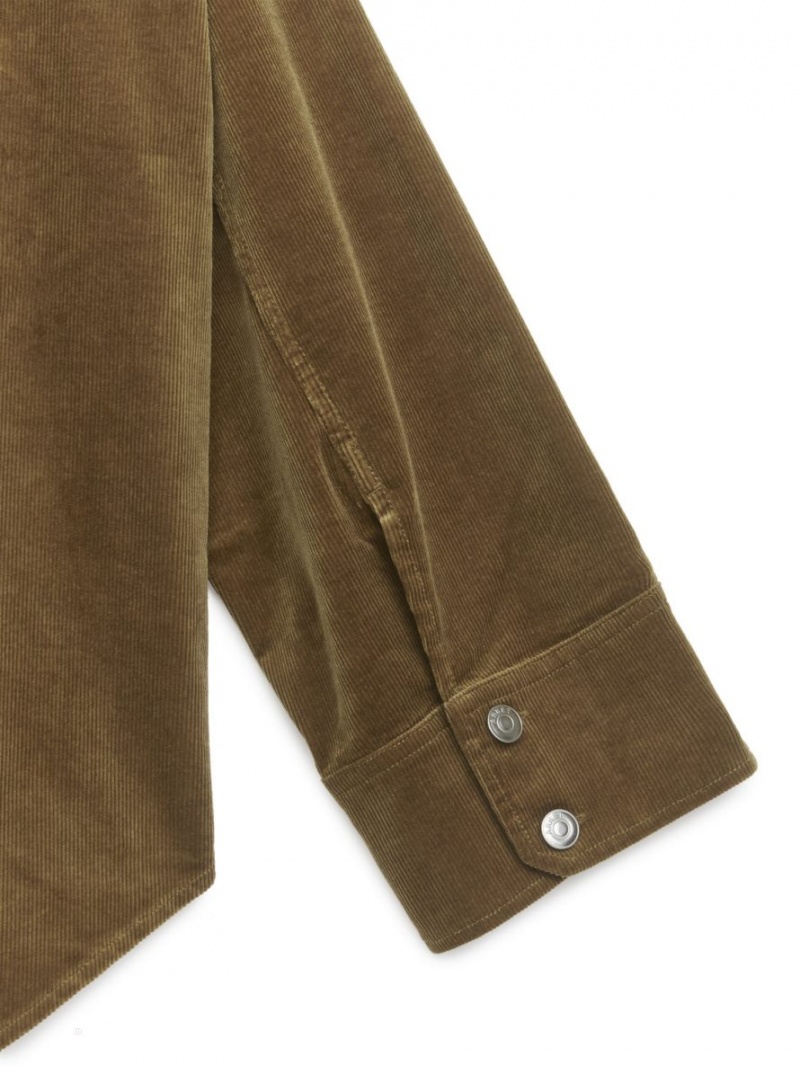Camasa Arket Relaxed Corduroy Dama Maro | Romania-ZQLU50821