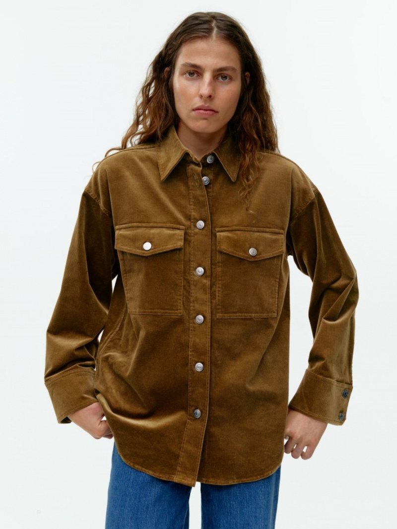 Camasa Arket Relaxed Corduroy Dama Maro | Romania-ZQLU50821