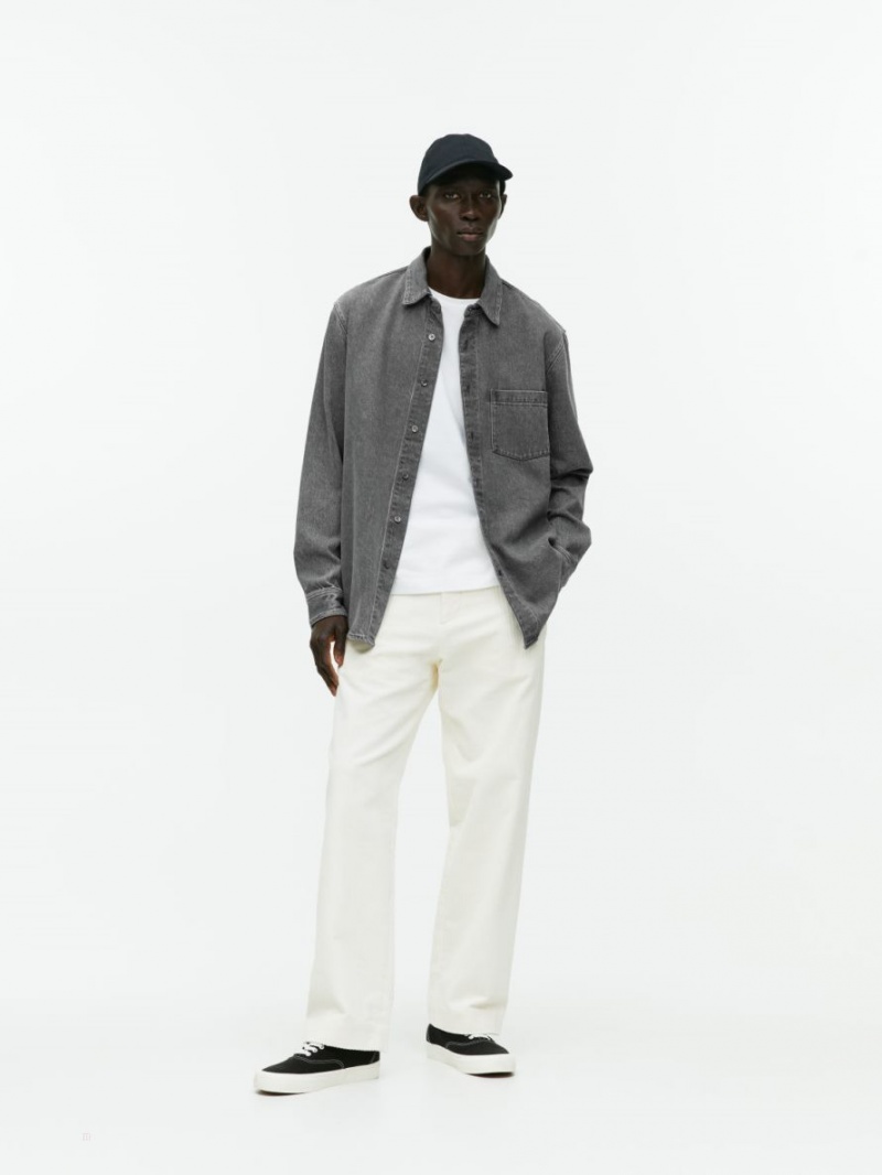 Camasa Arket Relaxed Denim Barbati Gri | Romania-TCJG42857
