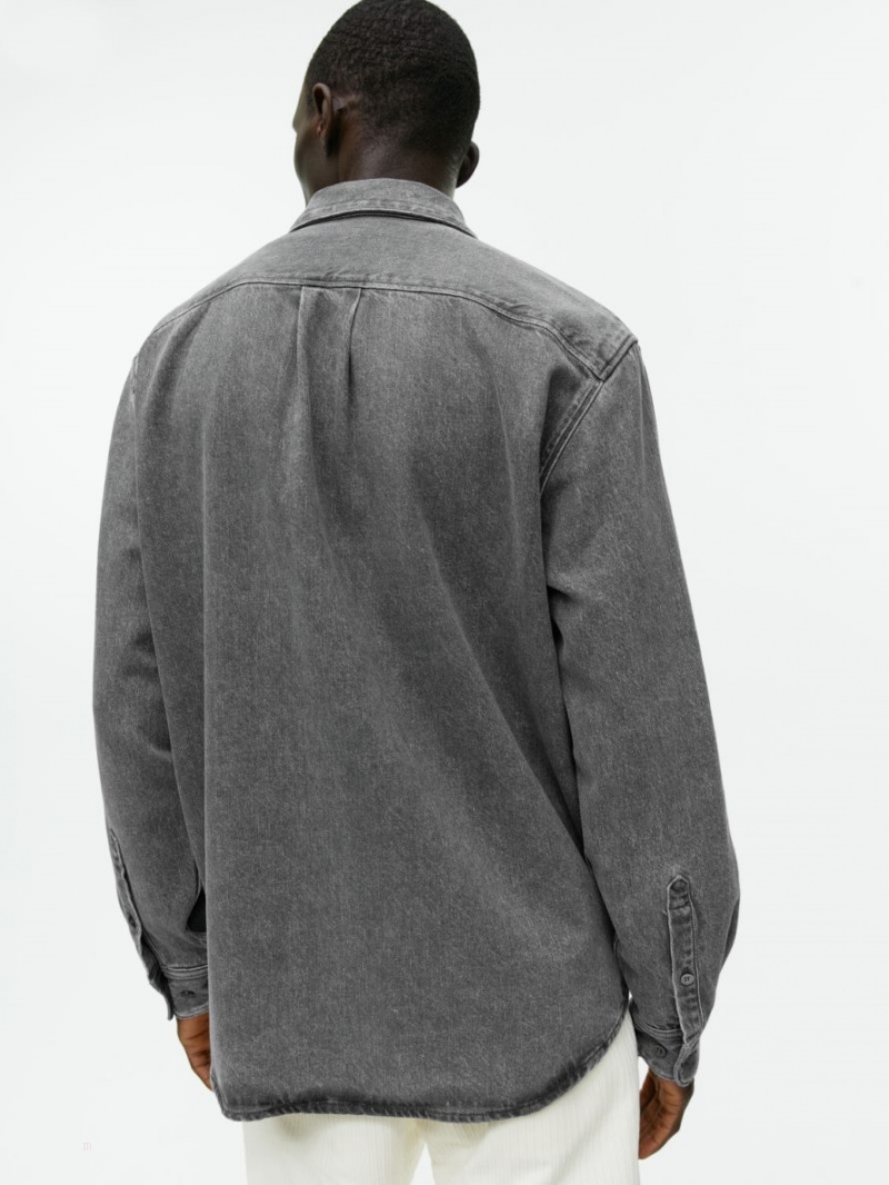 Camasa Arket Relaxed Denim Barbati Gri | Romania-TCJG42857