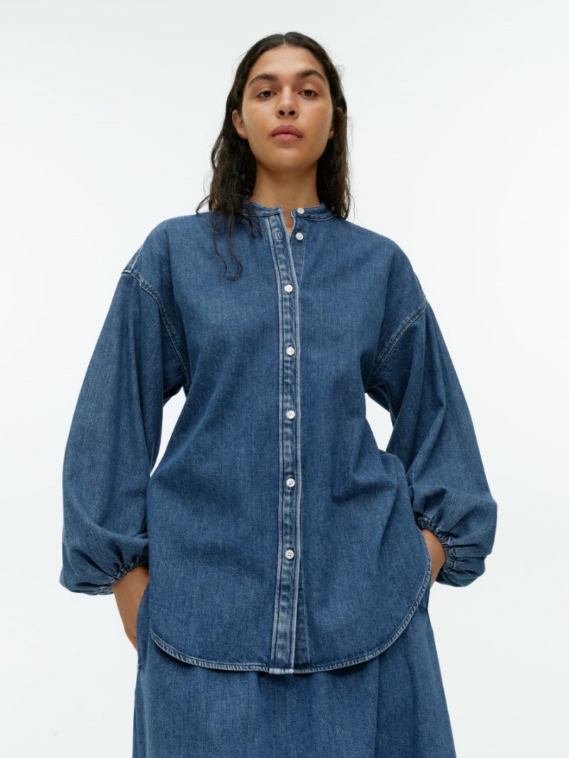 Camasa Arket Relaxed Denim Dama Albastri | Romania-GTHL37204