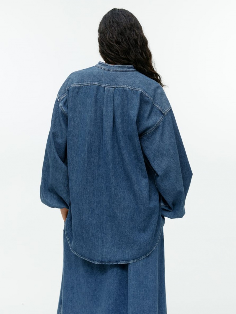 Camasa Arket Relaxed Denim Dama Albastri | Romania-GTHL37204