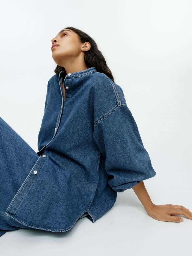 Camasa Arket Relaxed Denim Dama Albastri | Romania-GTHL37204