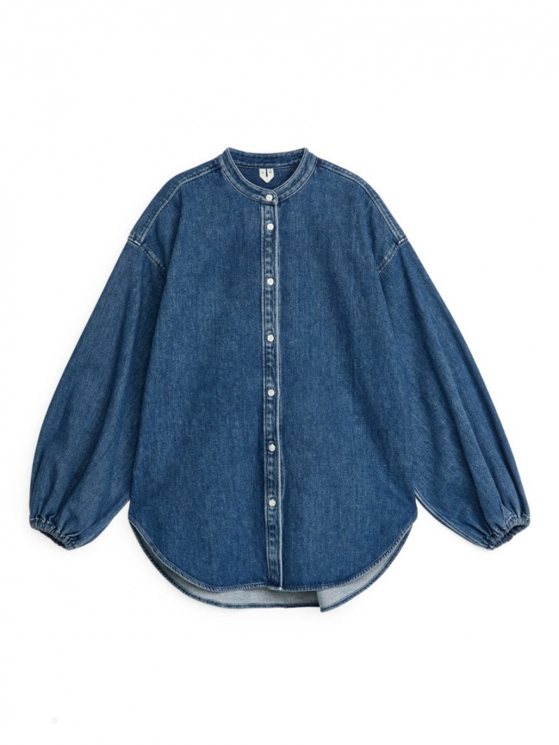 Camasa Arket Relaxed Denim Dama Albastri | Romania-GTHL37204