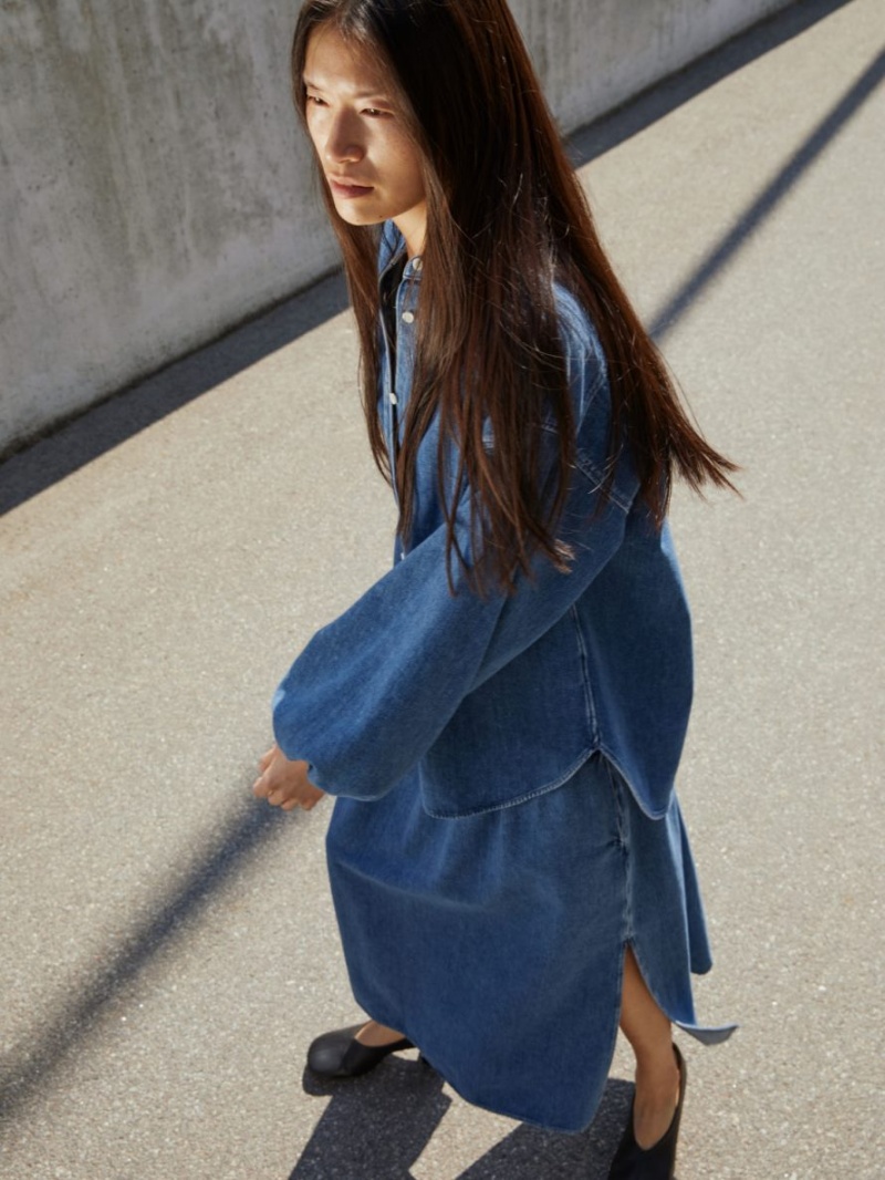 Camasa Arket Relaxed Denim Dama Albastri | Romania-GTHL37204