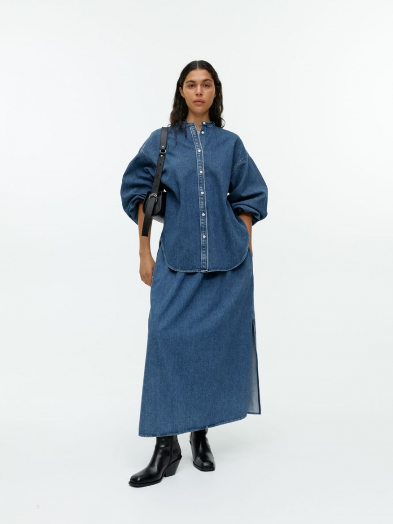 Camasa Arket Relaxed Denim Dama Albastri | Romania-GTHL37204