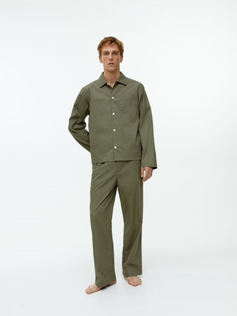 Camasa Arket Relaxed Poplin Barbati Kaki Verzi | Romania-YAVR07928