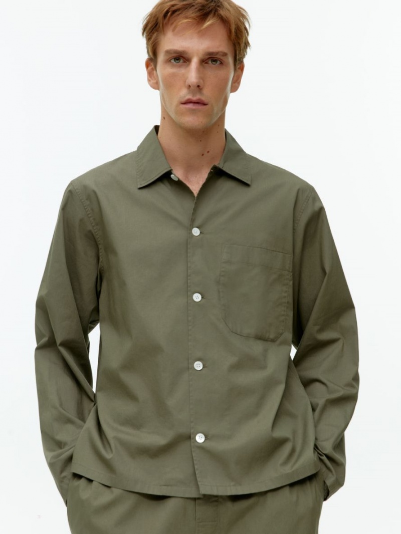 Camasa Arket Relaxed Poplin Barbati Kaki Verzi | Romania-YAVR07928